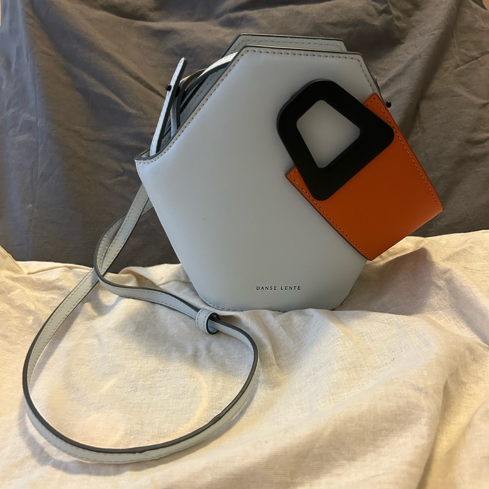 Danse Lente Pale Blue and Papaya Mini Johnny Bucket Bag